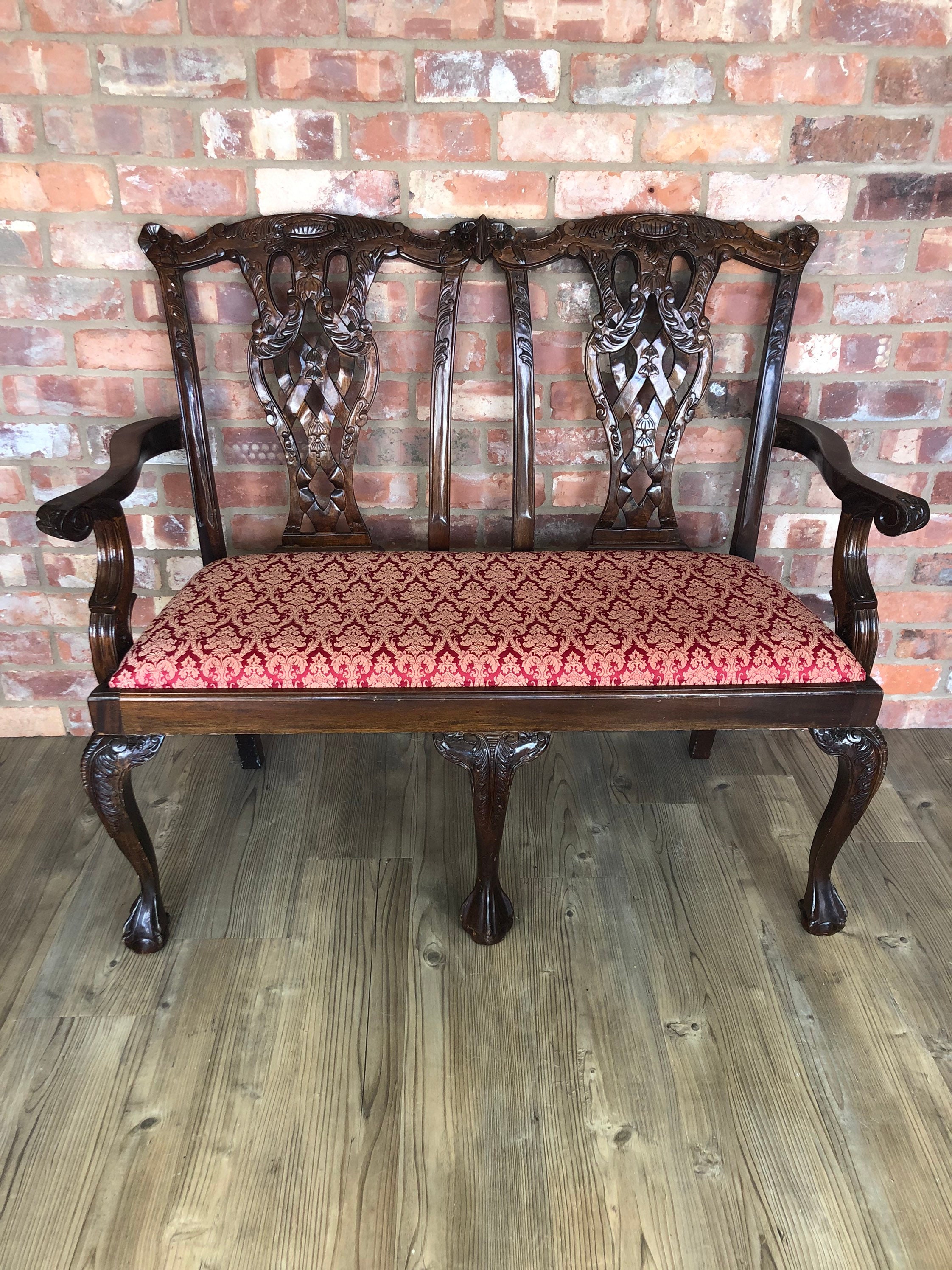 Antique Chippendale style Mahogany sofa / loveseat Etsy