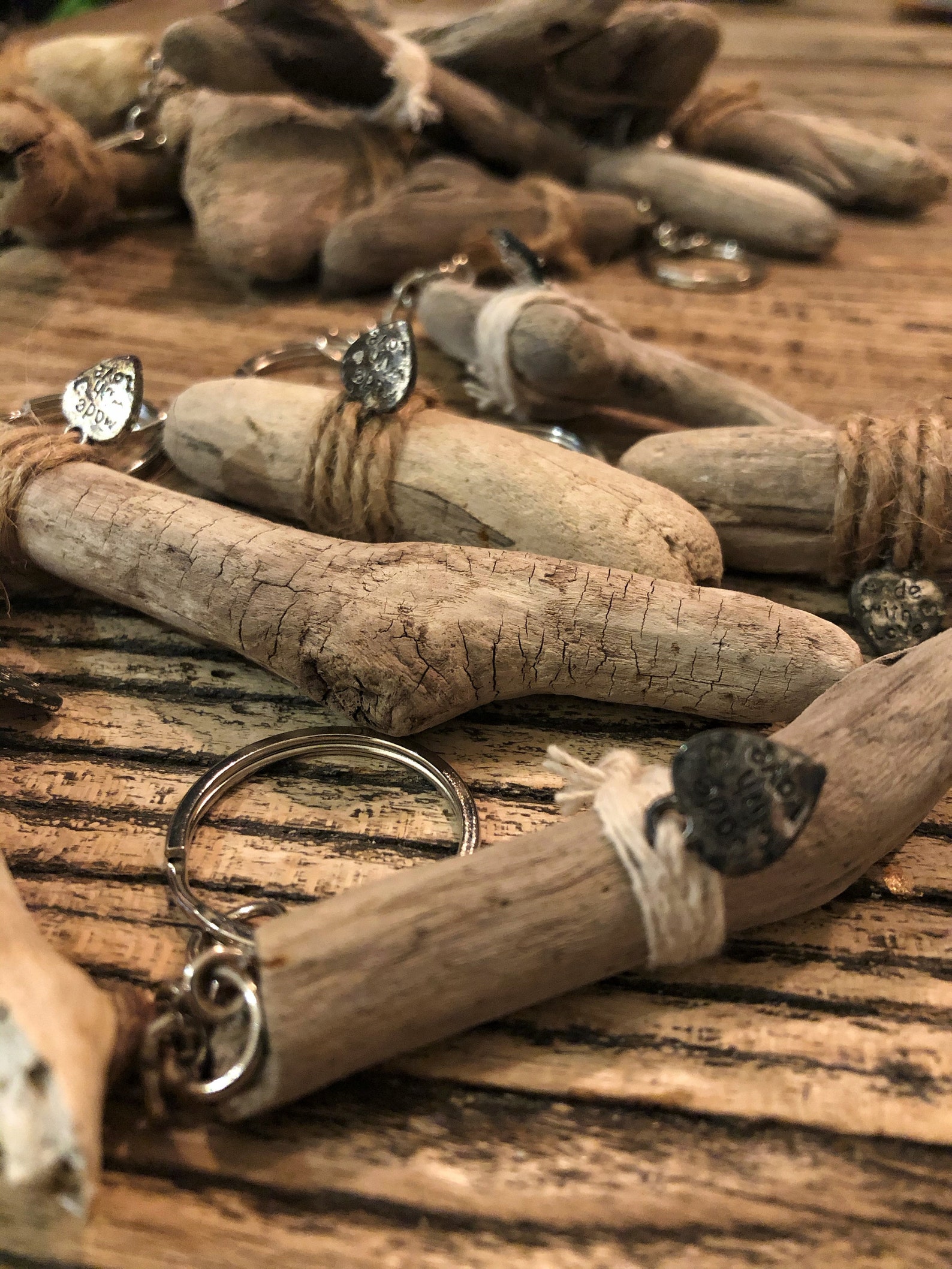 Driftwood Keyrings handmade Welsh Gift Bday Valentines Etsy