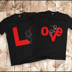 Parejas a juego Camiseta de amor - Regalo para hombre regalo para él regalo para su regalo de parejas regalo de San Valentín Camisa de San Valentín camiseta de damas parejas camisetas