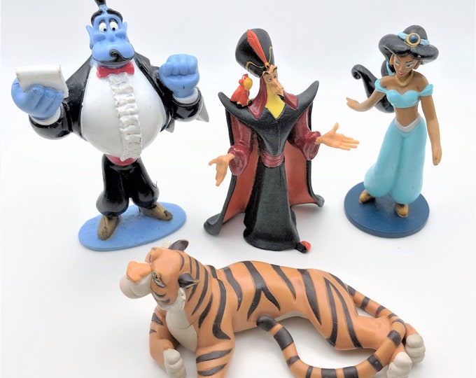 Disney Aladdin Figurine Set With Princess Jasmine, Raja, Genie and