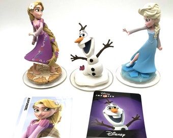Disney's Infinity Rapunzel, Elsa and Olaf Figures & Cards Frozen
