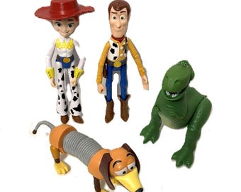 Disney Pixar Toy Story Lot 9" Sheriff Woody, Jesse, Slinky Dog, T-Rex Toy Figure