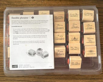 Stampin Up! Fancy Flexible Phrases  Stamps 2006, Set of 56 Stamps