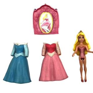 Disney Princess  Aurora & Dresses Polly Pocket Style Mini Princess Dolls