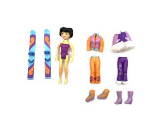 Polly Pocket Winter Ana Doll, Skiing Outfit & Accessories