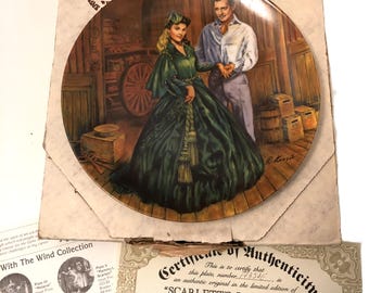 Gone With the Wind Collector's Plate Scarlett's Green Dress Series #7 Vintage 1984 GWTW