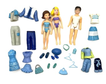 Polly Pocket Dolls With Polly, Todd and Lila Dolls, Clothing, Shoes, & Accessories Set#41