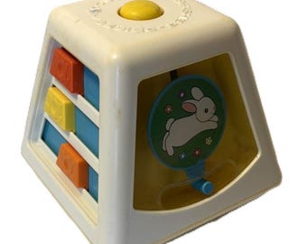Vintage 1978 Fisher Price Turn and Learn Spinning Toy Baby Toddler Toy