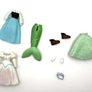 Disney Princess Ariel, Prince Eric, Flounder Dresses Polly Pocket Style Mini Princess Dolls image 3