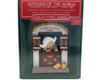 Hallmark Keepsake Windows Of The World Vrolyk Kerstfeest Christmas Ornament 1986