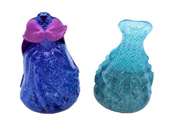 Disney Princess Elsa and Elsa Frozen Glitter Glider Dresses Only Polly Pocket