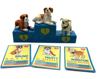 Puppy in my Pocket Bruno, Trusty & Winston 3 Puppies, Cards and Podium - UK Version