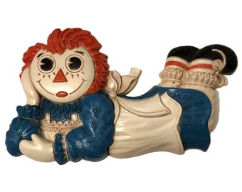 Vintage 1977 Raggedy Ann Wall Hanging Decor Plaque The Bobbs Merrill Co.