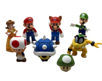 Nintend0 Mario Toy Figure Lot of 8 Mario Luigi Bowser Daisy Mushrooms