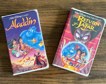 Walt Disney's Aladdin & Return to Jafar Movies VHS Tapes  Cover