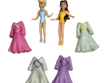 Disney Princes Cinderella & Belle Dolls Dresses Disney Fashions Polly Pocket