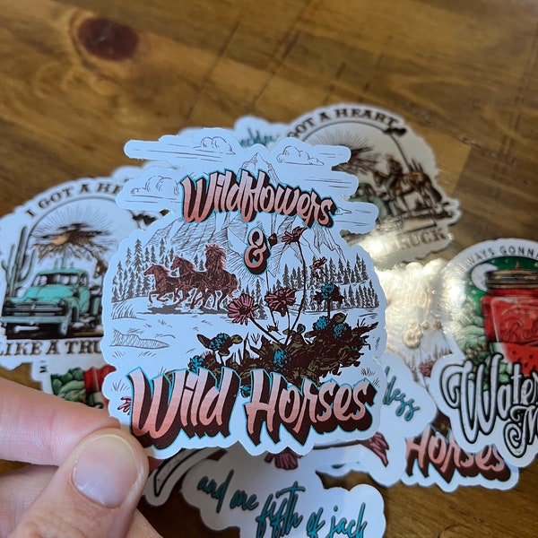 Wildflowers Wild Horses Decal/Sticker