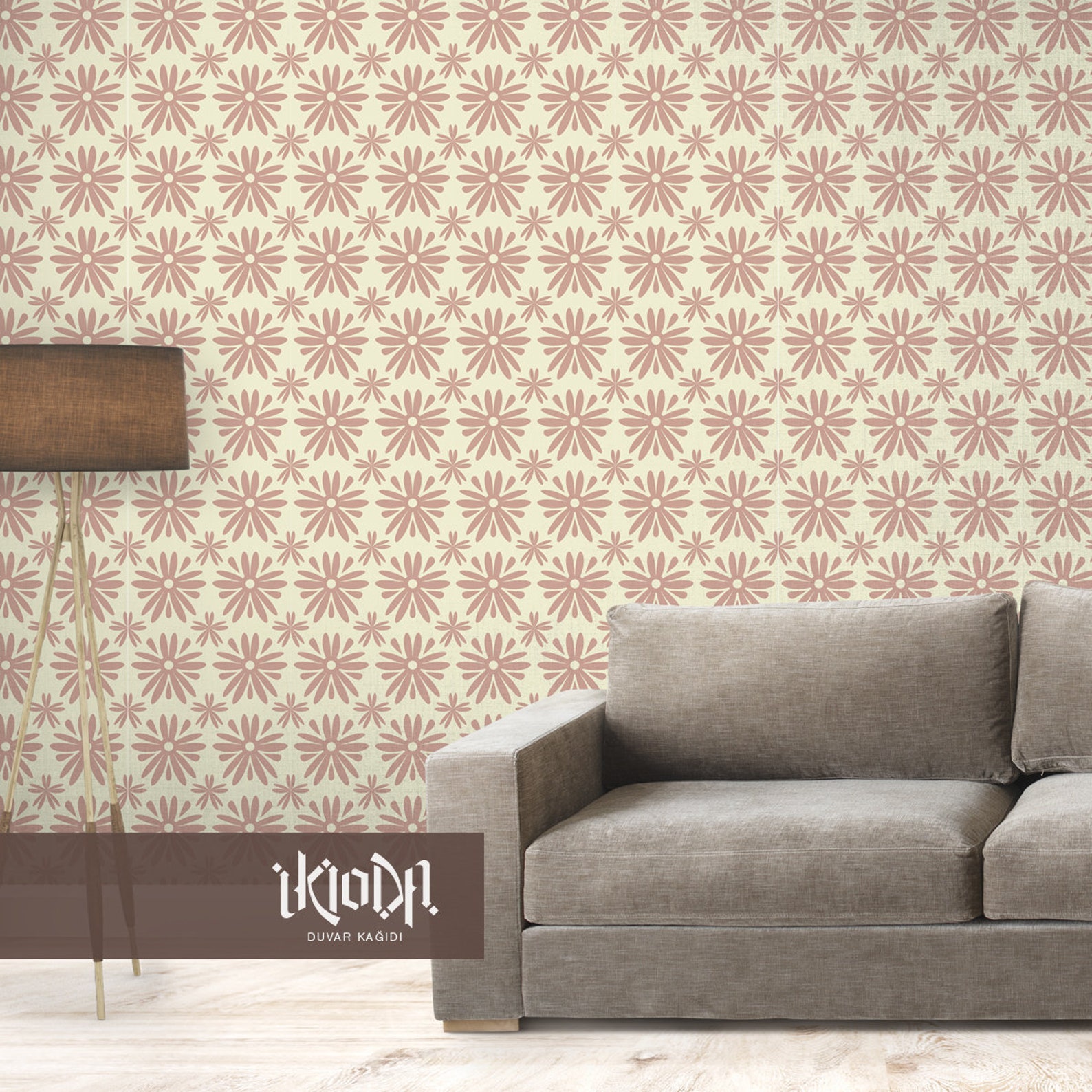 Printed Retro Wallpaper For Living Rooms Etsy
