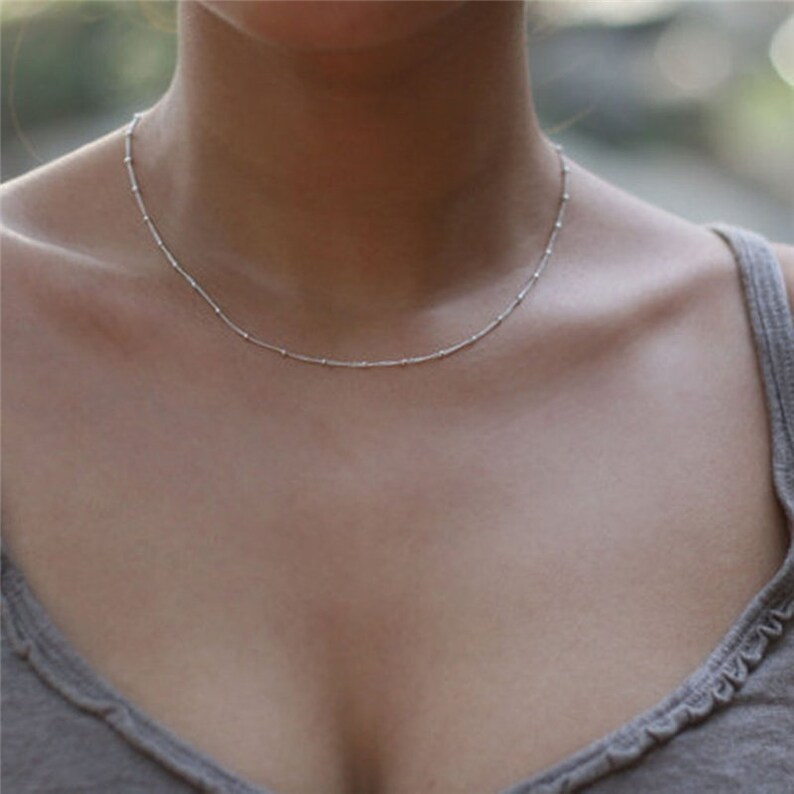 Dainty Tiny Beaded Choker Necklace