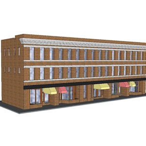 N Scale Urban Building (107 Osborne): 3D Printed Replica