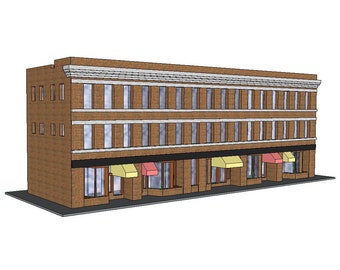 N Scale Building #9 (set) - Model Building Kit - 3D Printed in PLA Plastic - for Model Railroad or Diorama