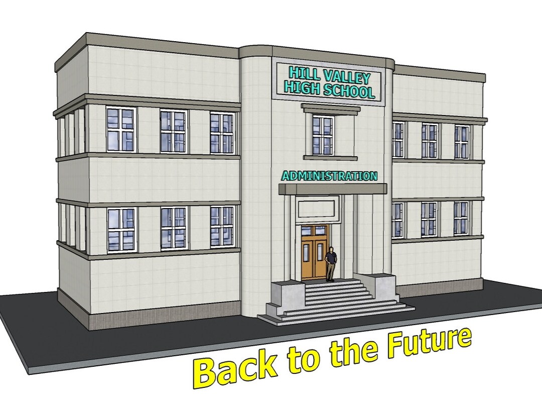 BTTF Hill Valley High School N Scale Replica Model Building Etsy