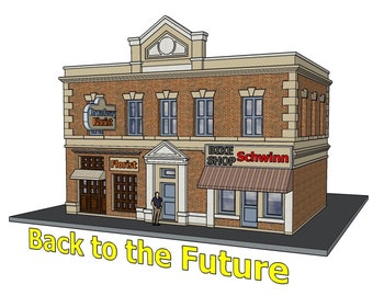 BTTF Hill Valley Lawrence Building N Scale Replica Model Building