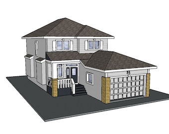 N Scale Suburban Home (Frigate): 3D Printed Replica