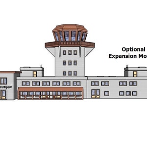 N Scale Municipal Airport Terminal Model Building Kit 3D Printed in PLA Plastic for Model Railroad or Diorama image 4