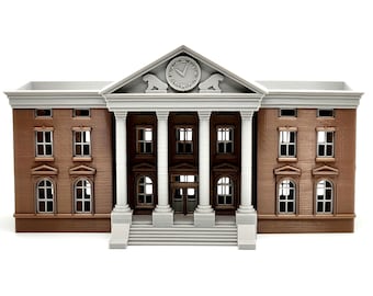 Torre dell'orologio di Ritorno al futuro in scala N: replica