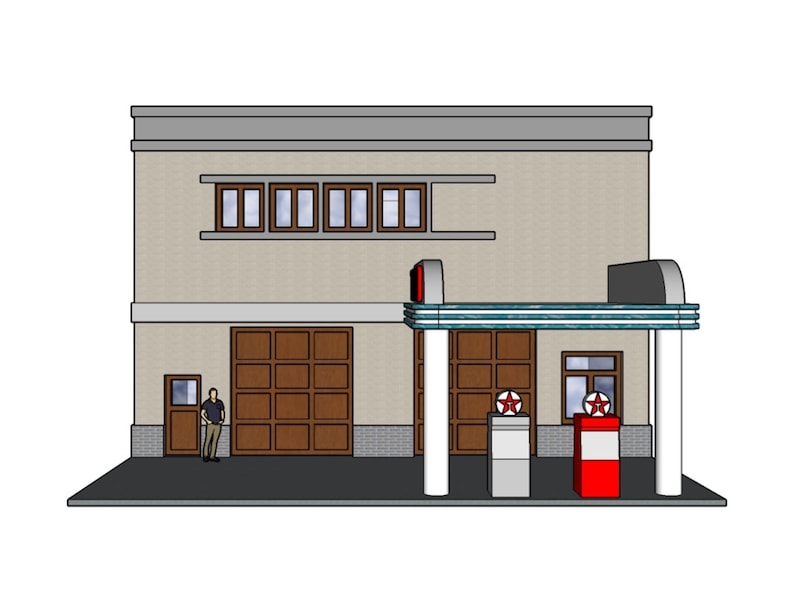 BTTF Hill Valley Texaco Station N Scale Replica Model Building Etsy