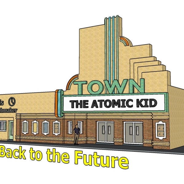 BTTF Hill Valley Town Cinema N Scale Replica Model Building