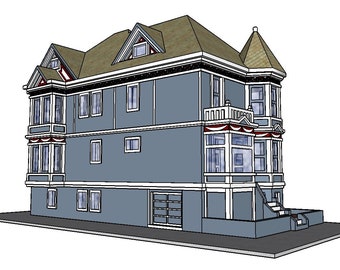 N Scale Kavanaugh House (7th Painted Lady):  3D Printed Replica