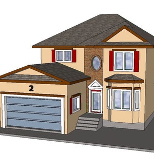 N Scale Suburban Home (2 Boone): 3D Printed Replica