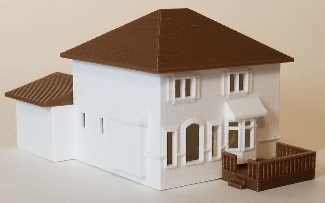 N Scale Suburban Home 2 Model Building Kit 3D Printed in Etsy