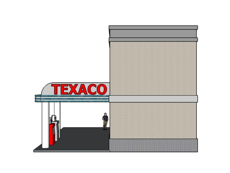 BTTF Hill Valley Texaco Station N Scale Replica Model Building Etsy