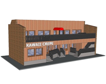Edificio urbano in scala N (Kawaii Crepe): replica stampata in 3D