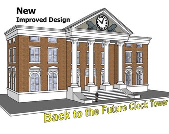 N Scale Clock Tower - Back to the Future - Model Building Kit - 3D Printed in PLA Plastic - for Model Railroad or Diorama