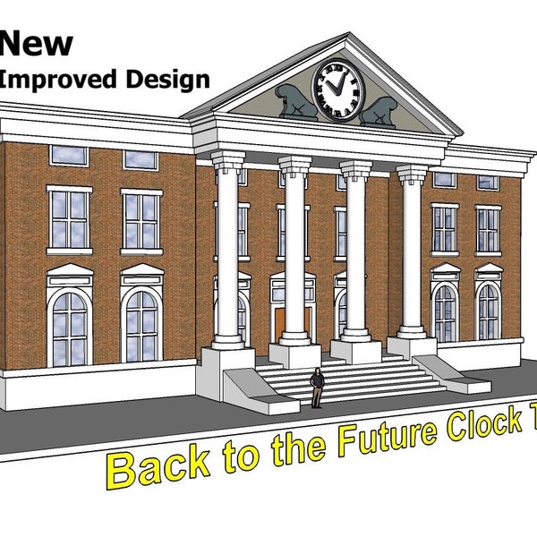 N Scale Clock Tower - Back to the Future - Model Building Kit - 3D Printed in PLA Plastic - for Model Railroad or Diorama