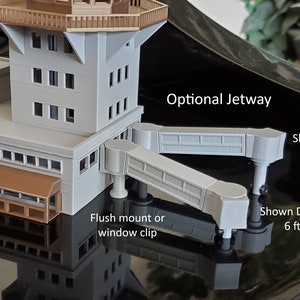 N Scale Municipal Airport Terminal Model Building Kit 3D Printed in PLA Plastic for Model Railroad or Diorama image 8