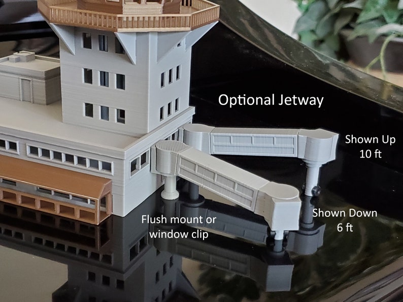 N Scale Municipal Airport Terminal Model Building Kit 3D Printed in PLA Plastic for Model Railroad or Diorama image 8