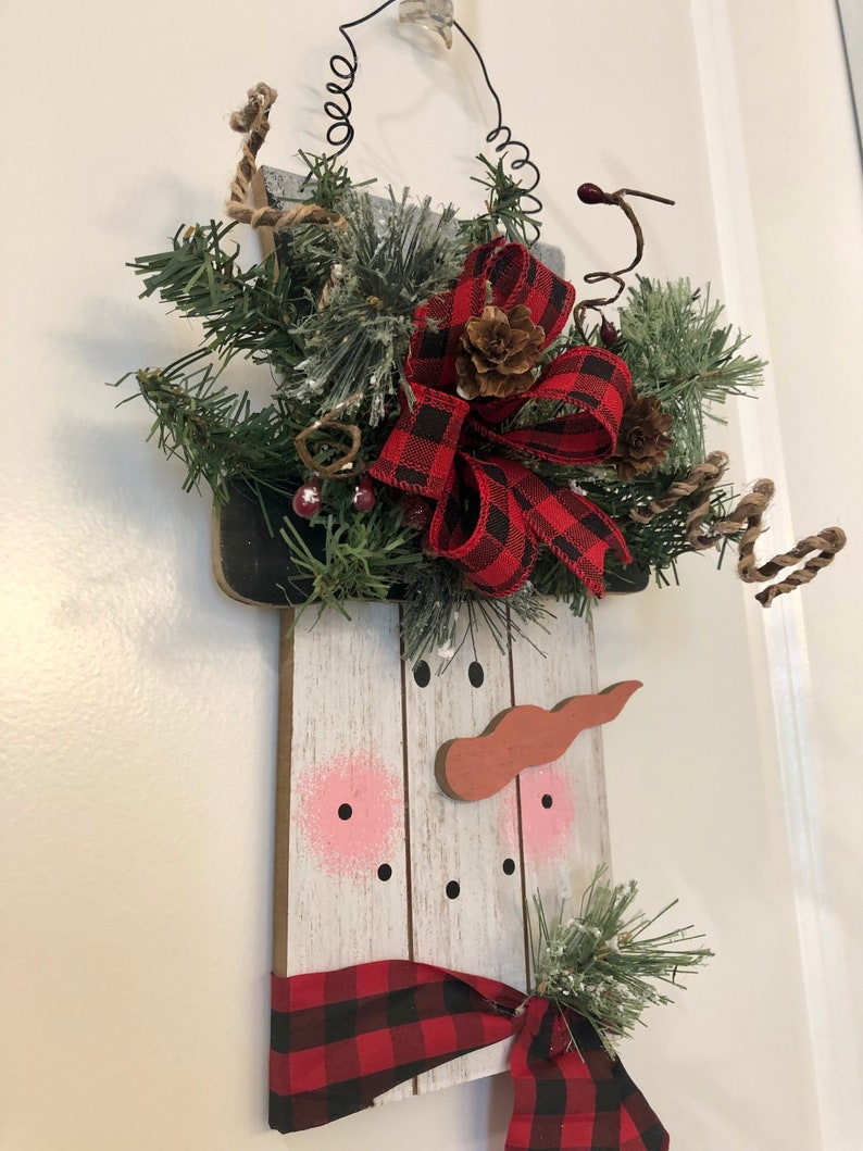 Snowman Door Hanger Christmas Wall Hanging Holiday Decor - Etsy