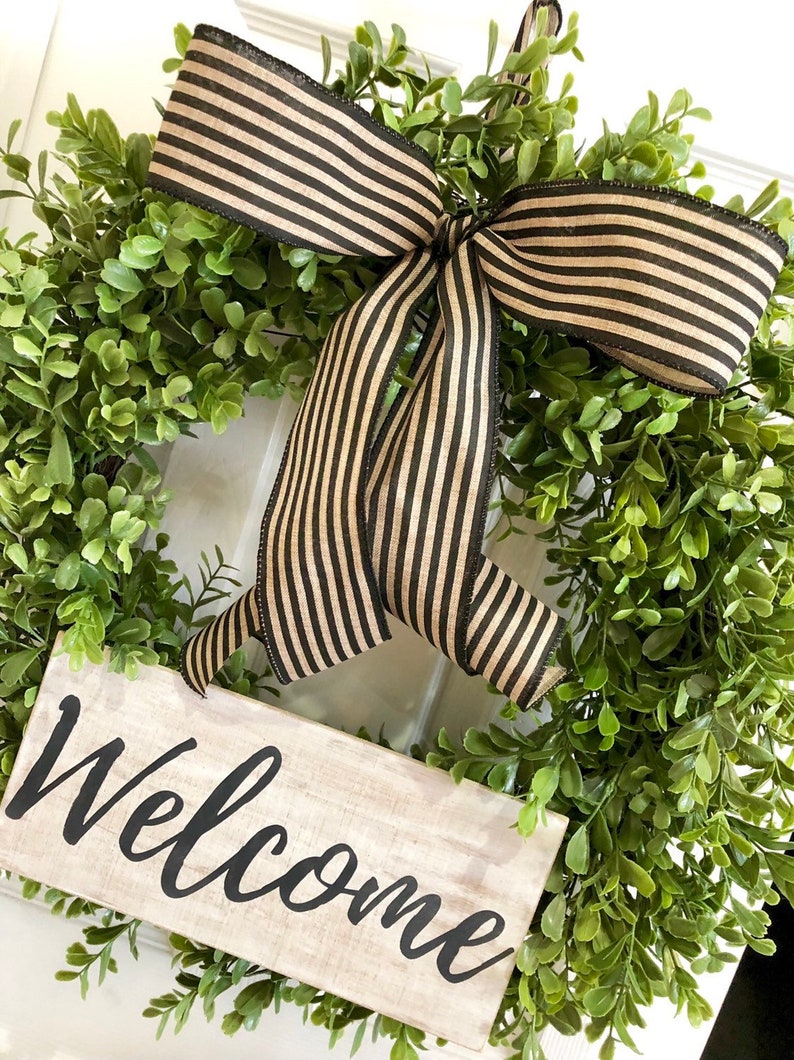 Housewarming Wreath Mother/'s Day Wreath Everyday Wreath Spring or Summer Wreath Welcome Wreath Boxwood Wreath