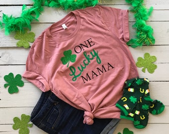 Een Lucky Mama Shamrock St. Patricks Day T-shirt