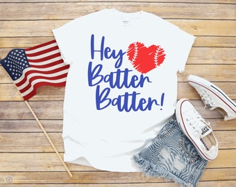 Hey Batter Batter Love Baseball  Unisex Loose Fit Style