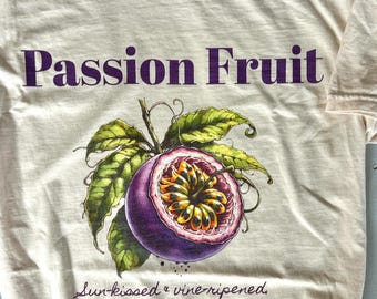 Passion Fruit T-Shirt, Vintage Fruit Shirt, Whimsical Botanical Tee, Summery Fruit Shirt, Aesthetic Fruit Garden Shirt, Foodie Gift