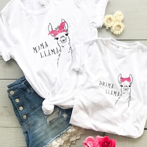 Mama Llama Shirt /Drama Llama Shirt/ Mommy and me matching shirts image 1