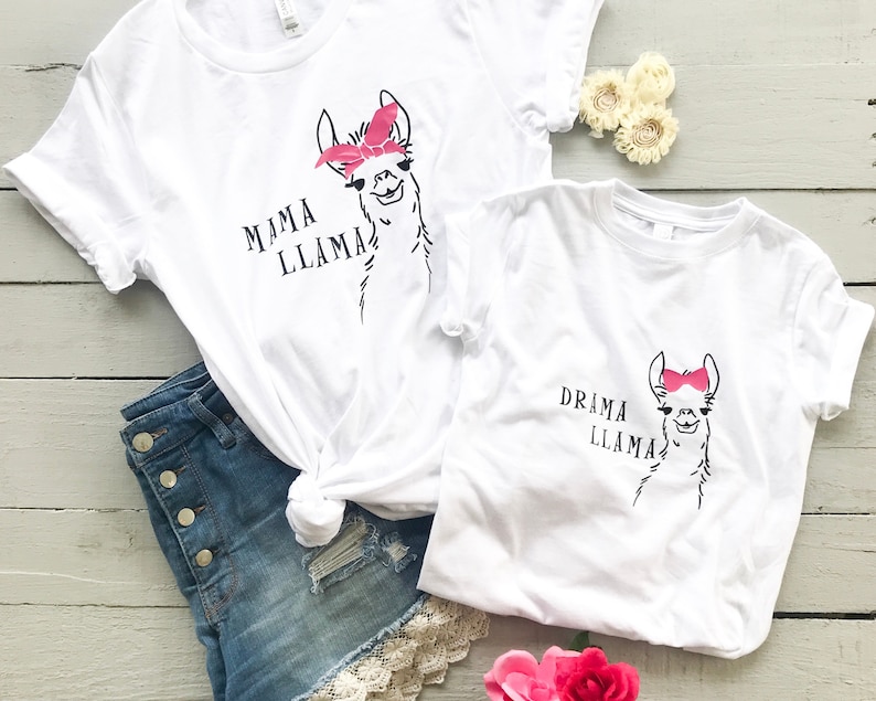 Mama Llama Shirt /Drama Llama Shirt/ Mommy and me matching shirts image 1