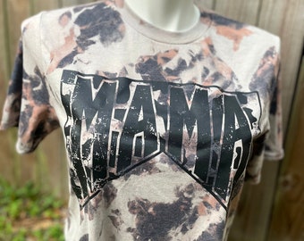 Mama Acid Washed Bleached Cow Hide Unisex loose fit style Tee