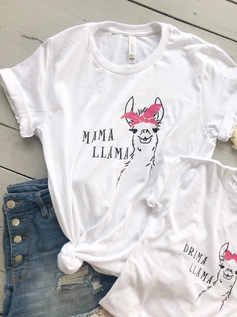 Mama Llama Shirt /Drama Llama Shirt/ Mommy and me matching shirts image 3